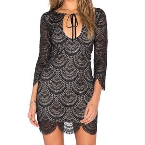 For Love & Lemons Rosalita Lace Mini Dress